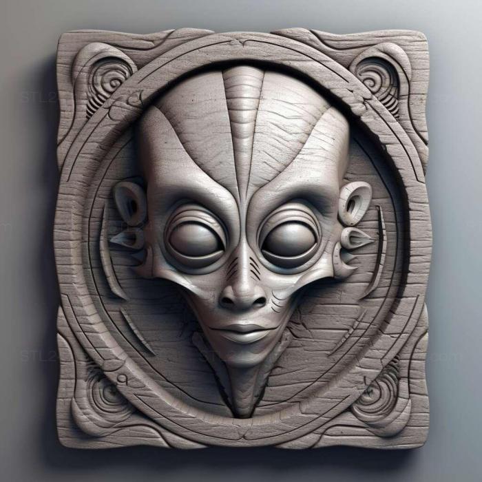 Characters (st grey alien 1, HERO_1673) 3D models for cnc